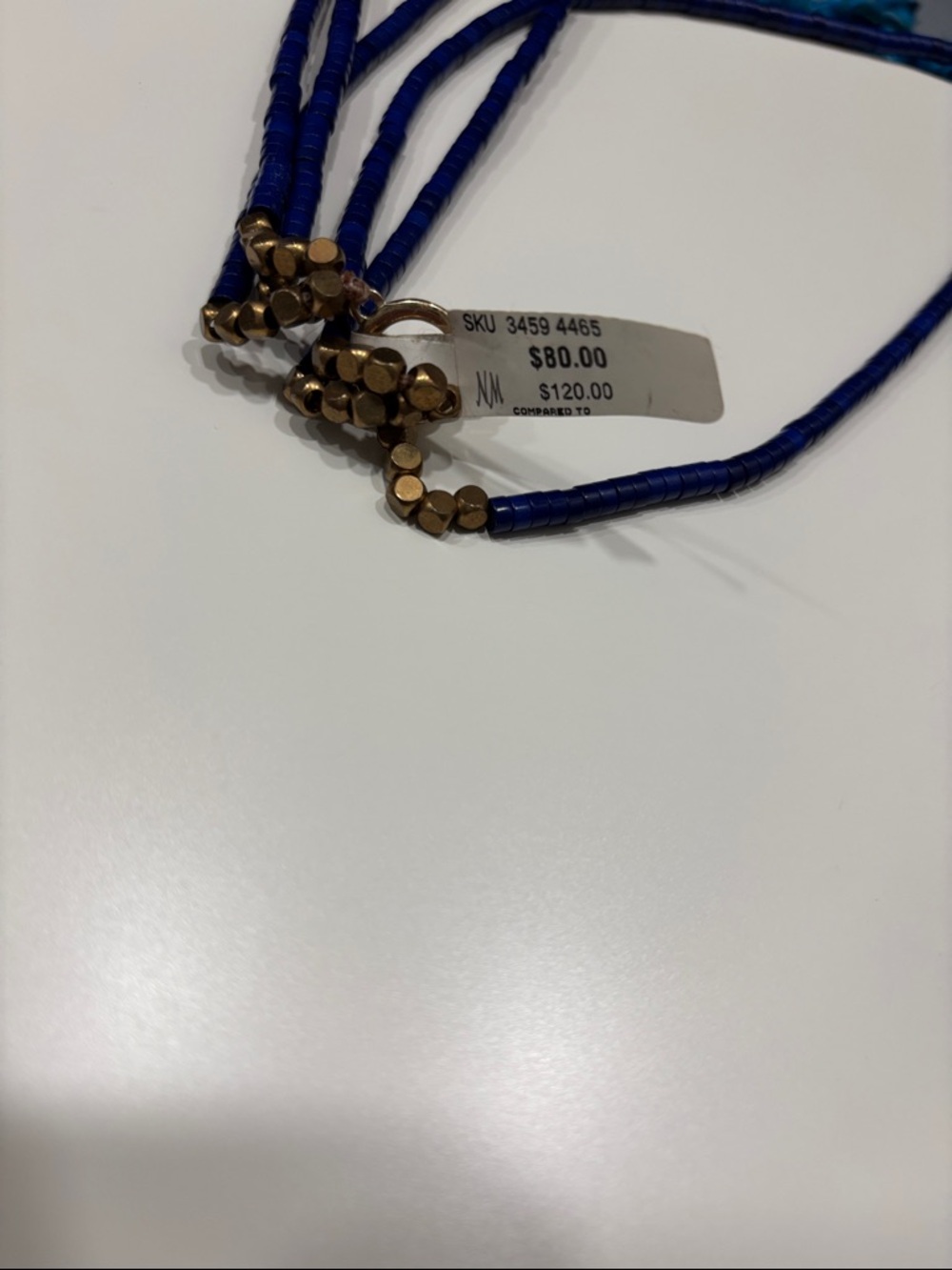 Neiman Marcus Blue Multi-Strand Beaded Necklace - Picture 4 of 4